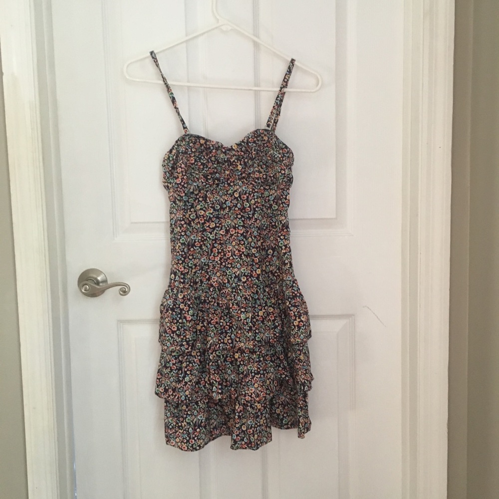 Express floral dress with ruffle bottom